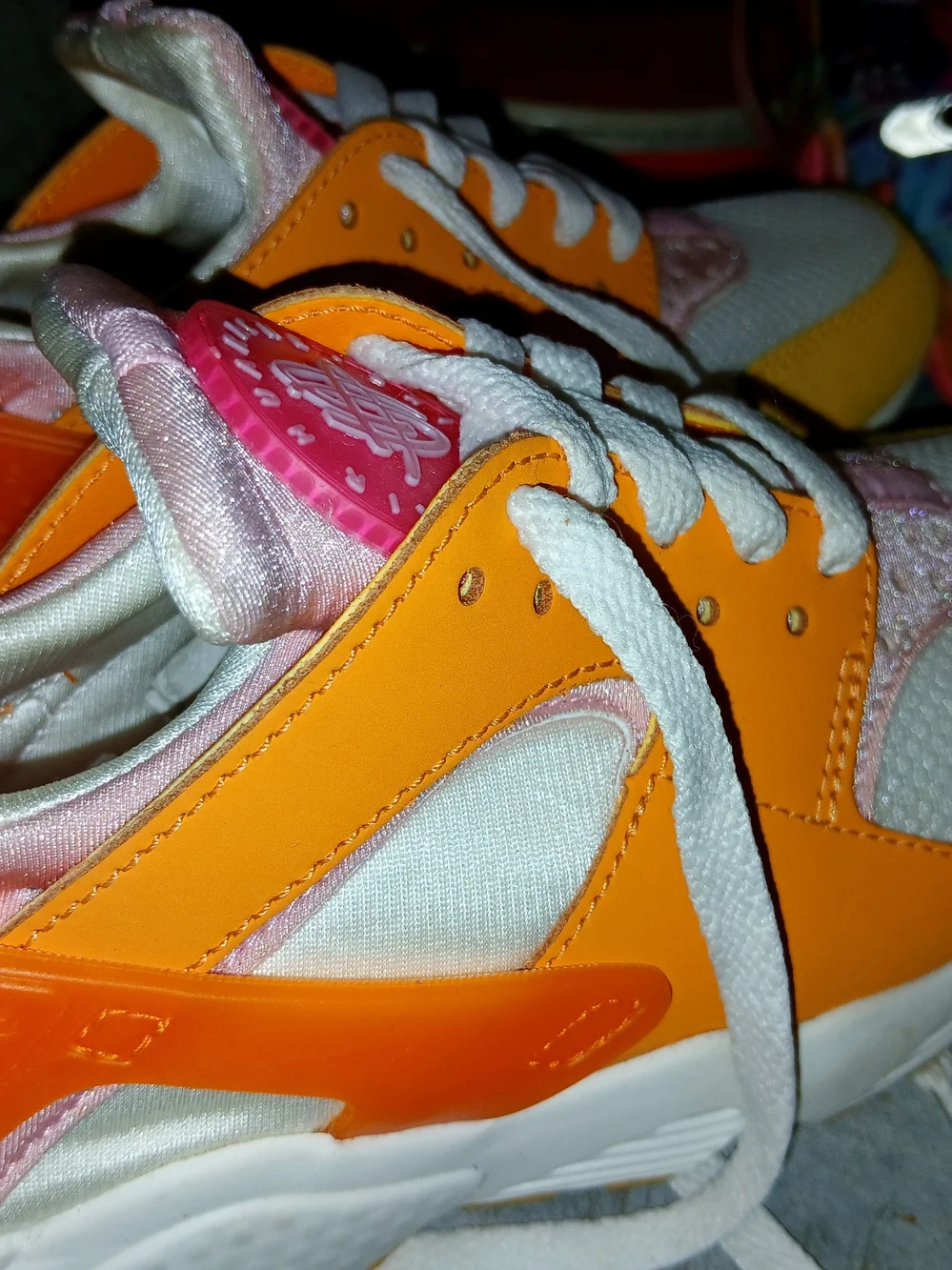 Nike Kids Orange, Pink & White Air Huarache Sneakers